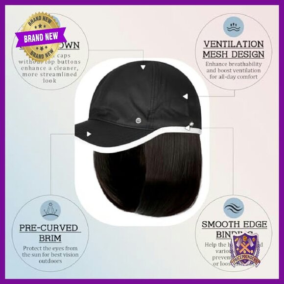 Waterproof Baseball Cap Wig 14in Synthetic Hairpiece Adjustable Quick Dry Hat main image 7